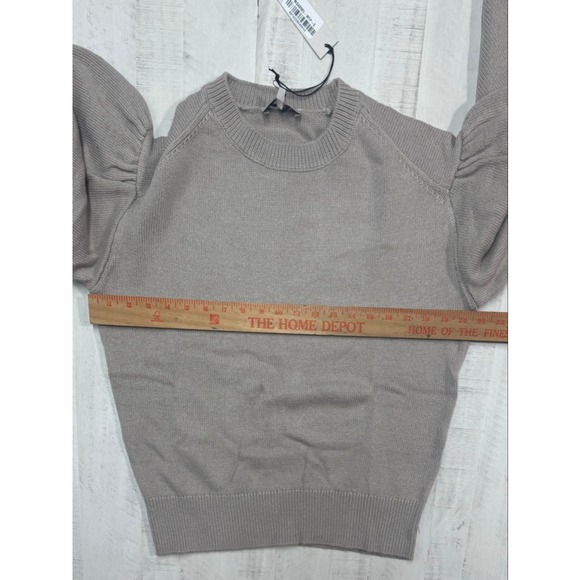 Martha Stewart cashmere/ wool crew neck Puff Sleeve Sweater - Picture 3 of 6